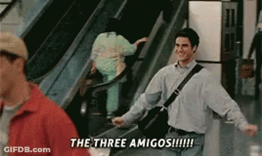 Three Amigos Airport Meeting GIF