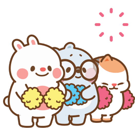 Three Amigos Hamster Rabbits Cheering Pom Poms GIF
