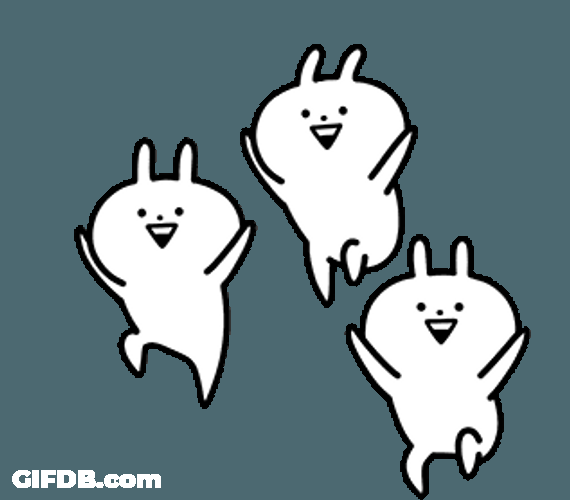 Three Amigos Rabbits Bunnies Running Around Excited GIF