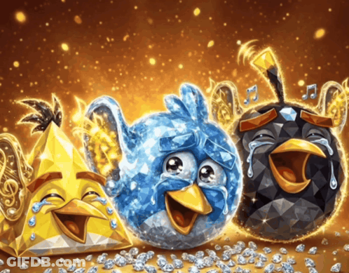Three Angry Birds Crying GIF