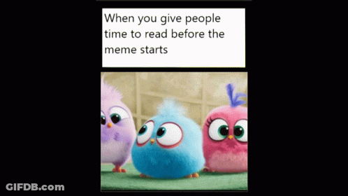 Three Angry Birds Meme Giving Time To Read GIF