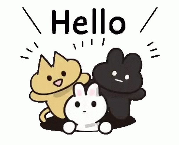 Three Animal Friends Cute Wave GIF
