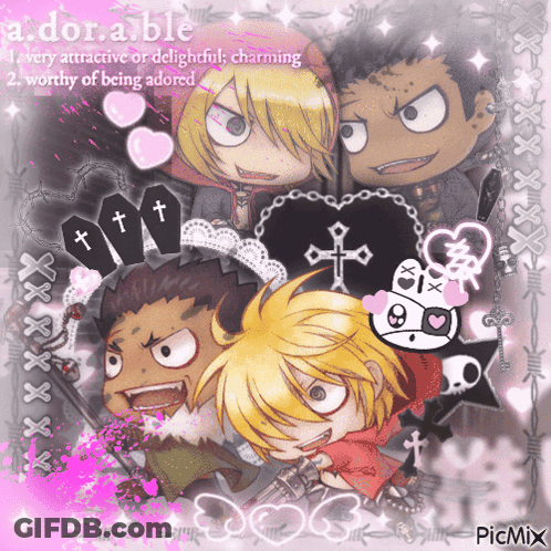 Three Anime Characters Adorable GIF