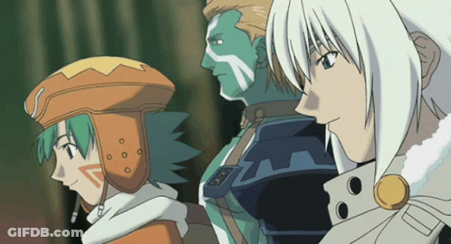 Anime Characters With Green Face Paint GIF
