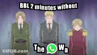 Three Anime Characters Are Standing Next To Each Other In A Row . GIF