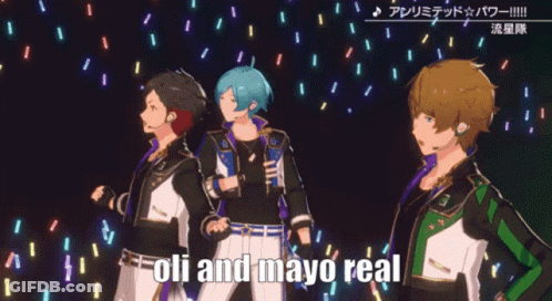 Three Anime Characters Oli And Mayo Real GIF