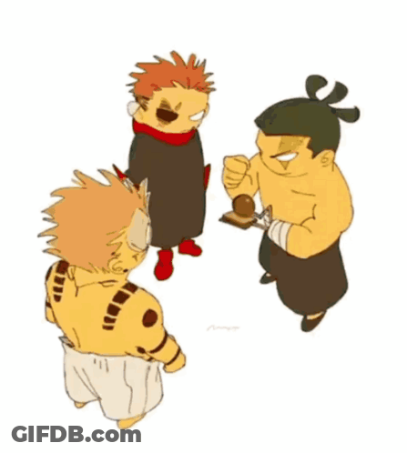Three Anime Characters Standing Together GIF