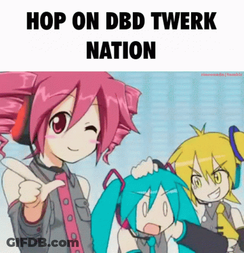 Three Anime Girls Hop On DBD Twerk Nation GIF