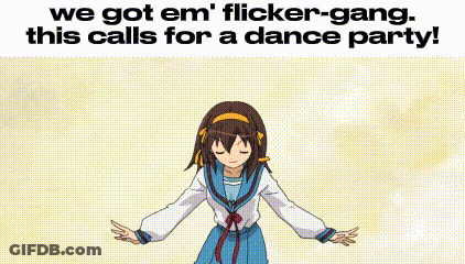 Three Anime Girls With Arms In The Air GIF