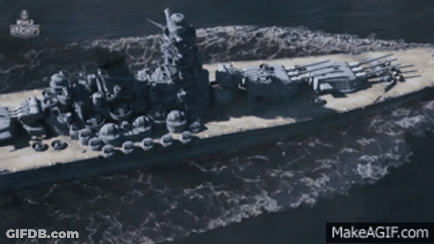 Three Battleship On The Sea GIF