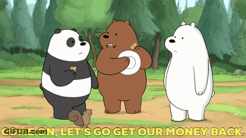 Three Bears Saying Come On Let's Go Get Our Money Back GIF