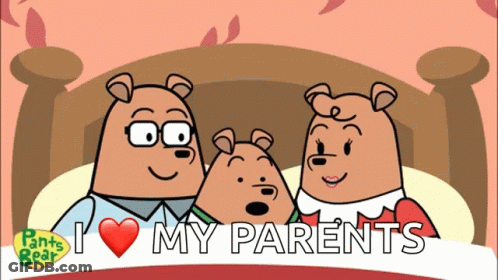 Three Bears Saying I Love My Parents GIF