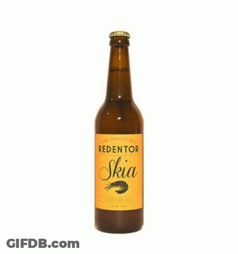 Three Beer Bottles With Bar Labels GIF