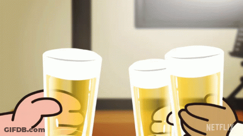Three Beer Glasses With Netflix GIF