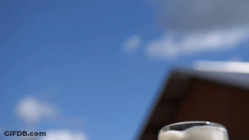 Three Beer Mugs Blue Sky Clouds GIF