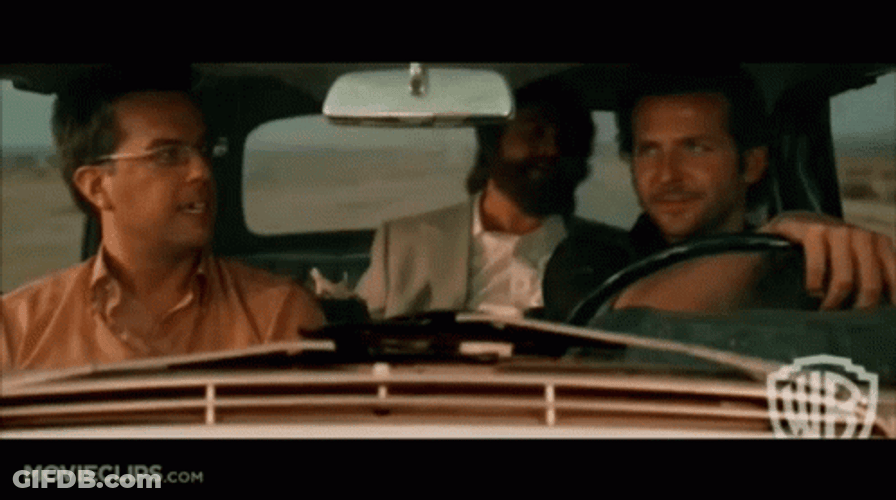 Three Best Friends Driving The Hang Over GIF