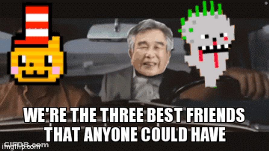 Three Best Friends Face Swap Pixel Art GIF