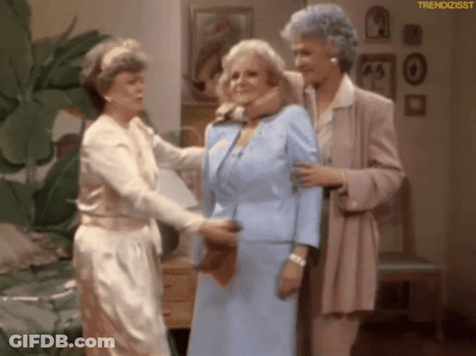 Three Best Friends Golden Girls Hugging GIF