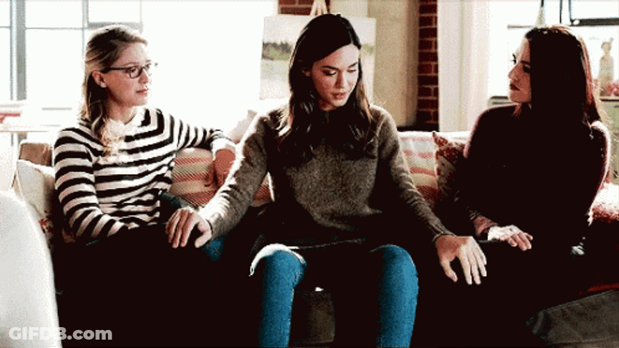 Three Best Friends Supergirl Holding Hands GIF