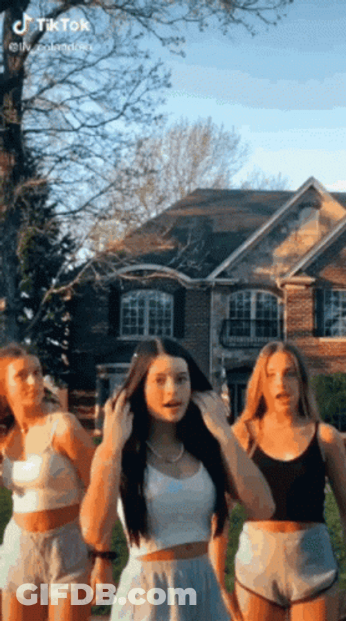 Three Best Friends TikTok Dancing GIF