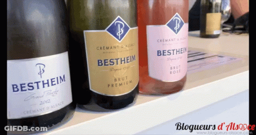 Three Bestheim Bottles Lined Up GIF