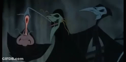 Three Birds Standing In Dark Room GIF