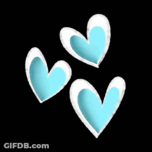 Three Blue Heart GIF