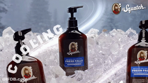 Three Bottles Of Dr. Squatch Lotion GIF