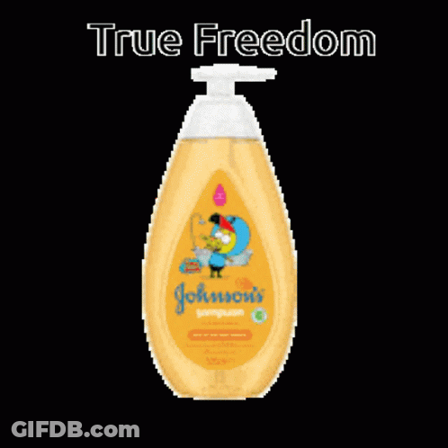 Three Bottles Of Johnson 'S Baby Products Are Lined Up GIF