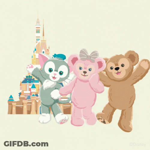 Three Cartoon Bear Best Friends Cheering GIF