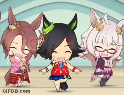 Three Cartoon Characters Are Dancing Together And One Of Them Has A Red Jacket On GIF