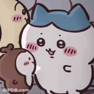 Three Cartoon Characters Are Standing Next To Each Other . GIF