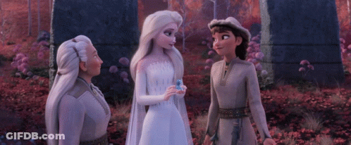 Three Cartoon Characters Are Standing Next To Each Other And One Of Them Is Wearing A White Dress GIF