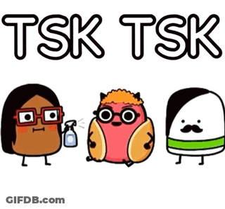 Three Cartoon Characters Are Standing Next To Each Other With The Words Tsk Tsk Above Them GIF