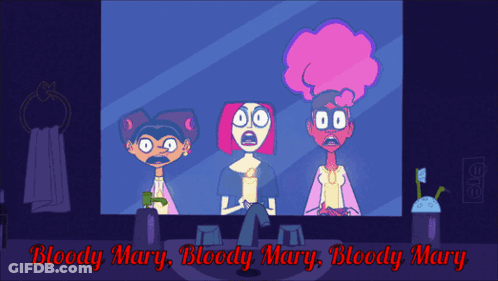 Three Cartoon Characters Bloody Mary GIF