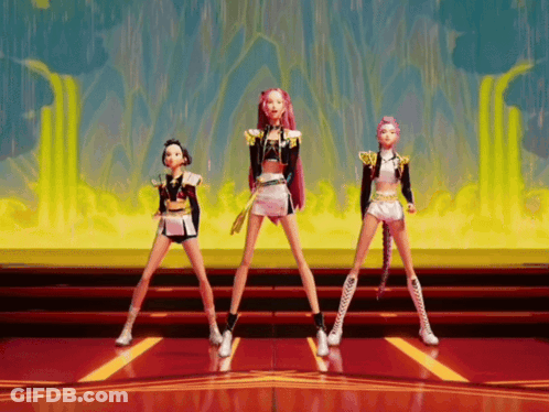 Three Cartoon Characters Dancing GIF