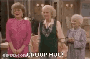 Three Cartoon Characters In Front Of Heart GIF
