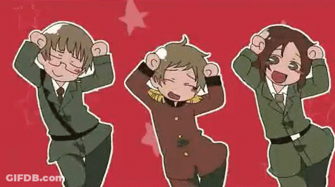Three Cartoon Characters In Suits And Ties Are Dancing Together . GIF