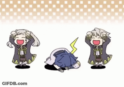 Three Cartoon Characters Laughing, One With Lightning Bolt GIF