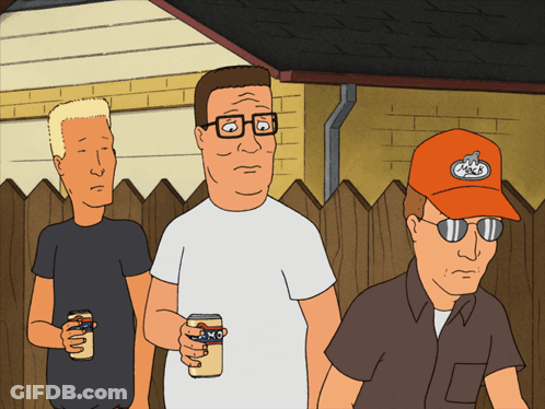 Three Cartoon Characters One Holding Amo Can GIF