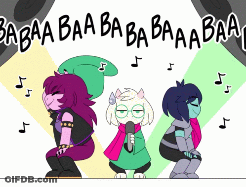 Three Cartoon Characters Singing Babaa Baa Baa GIF