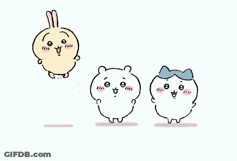 Three Cartoon Characters Standing Together GIF
