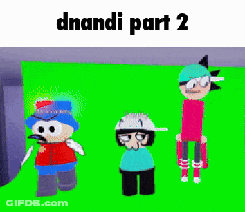 Three Cartoon Characters With Green Screen Dnandi Part 2 GIF