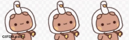 Three Cartoon Characters With White Hat And Bird GIF