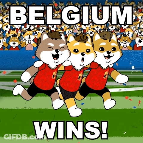 Three Cartoon Dogs Running Belgium Wins GIF