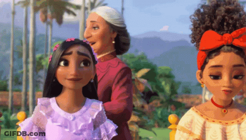 Three Cartoon Girls One With Red Bow GIF
