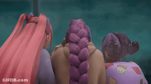 Three Cartoon Girls Saying Hi Bobby GIF
