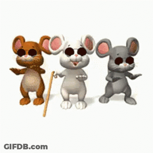 Three Cartoon Mice GIF