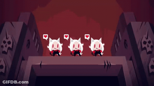 Three Cats With Hearts On Faces GIF