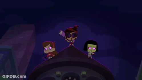 Three Characters One With Star On Shirt GIF